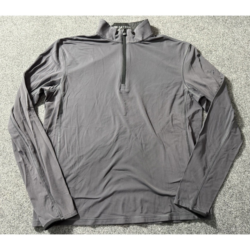 Greyson Pullover Men's‎ Small Gray Tate 1/4 Zip Performance Golf Stretch